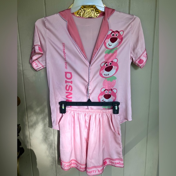 Other - Disney strawberry bear satin pajamas